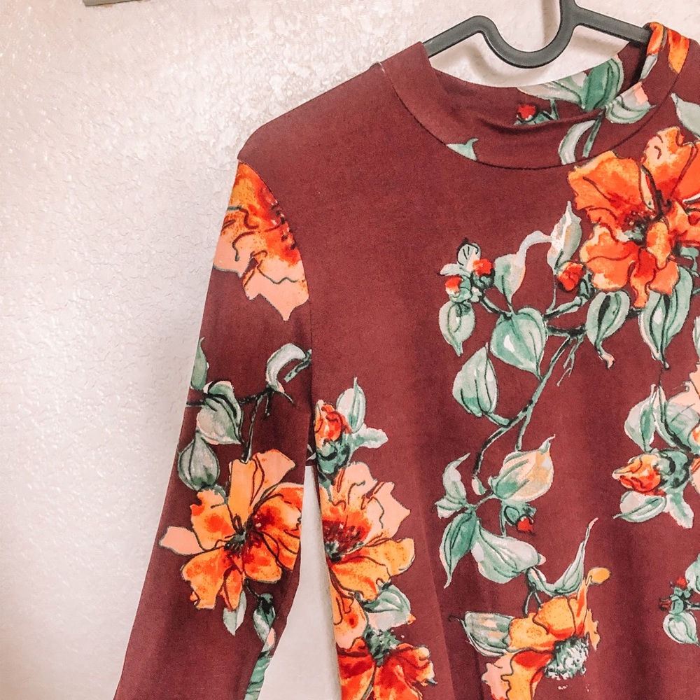 Midi floral swing dress